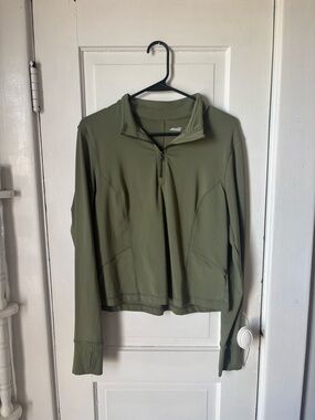 green athletic quarter zip